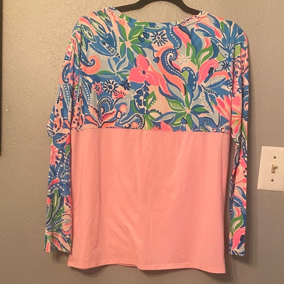 Lilly Pulitzer Tops - Lilly Pulitzer Pink and Blue Floral Long Sleeve Top